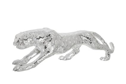 Standing Silver Leopard 22 Inches Long