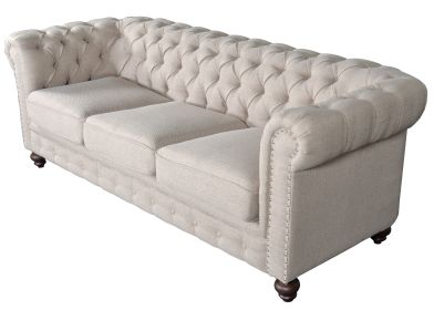 Classic Chesterfield Dark Linen Sofa