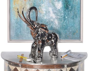 Mirrored Chrome Large Elephant Sculpture