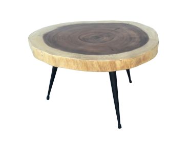 Suar Wood Round Coffee Table