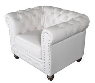 Classic Chesterfield White Chair