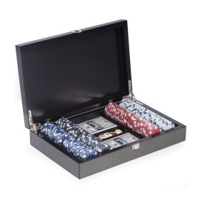 Bey-Berk International G556 Poker Set with 200 Clay Composite Chips&#44; Black &amp; Gray