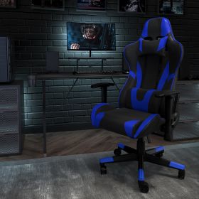 Flash Furniture CH-187230-BL-GG X30 Gaming Chair Racing Office Ergonomic Computer Chair with Reclining Back & Slide-Out Footrest&#44; Blue LeatherSoft