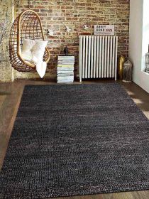 Glitzy Rugs UBSJ00027W0006A11 6 x 9 ft. Solid Hand Woven Jute Eco-friendly Rectangle Area Rug&#44; Charcoal