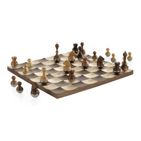 Wobble Chess Set for Kids & Adults - Walnut & Maple
