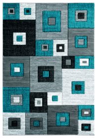 United Weavers of America 2050 10269 912 7 ft. 10 in. x 10 ft. 6 in. Bristol Cicero Turquoise Rectangle Area Rug