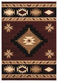 United Weavers of America 2050 10434 912 7 ft. 10 in. x 10 ft. 6 in. Bristol Caliente Burgundy Rectangle Area Rug