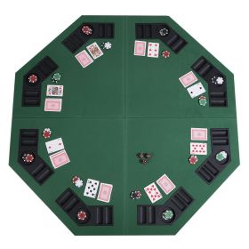 Online Gym Shop CB16978 0.6 x 48 x 48 in. Poker Table Top with Carrying Case 8 Player Octagon Folding - 48 in.