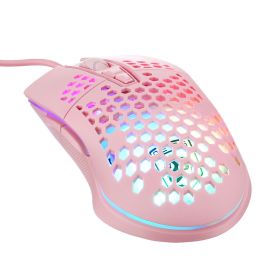Sanoxy WP-254977561246-MS-PNK 6400DPI Wired Gaming Mice Mouse RGB Flowing Backlit Light for PC&#44; Laptop & Computer&#44; Pink