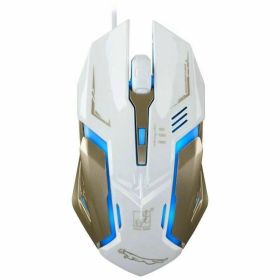 Sanoxy SANOXY-193154936298-WE 1600 DPI 4 Button USB Wired LED Breathing Fire Button Gaming Mouse for Laptop PC - White