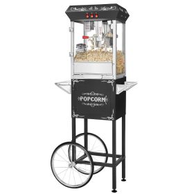 Great Northern Popcorn 83-DT5653 6127 Black GNP-800 All-Star Popcorn Popper Machine & Cart - 8 oz