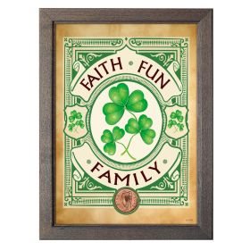 UPM Global 16309 5 x 7 in. Irish- Faith&#44; Fun & Family with Irish Penny Coin in Frame