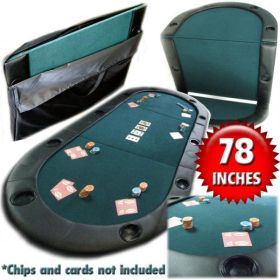 Texas Holdem Poker Folding Tabletop With Cupholders